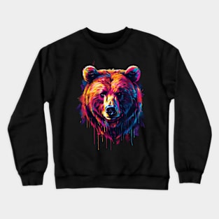 Grizzly Bear Foraging Footsteps Crewneck Sweatshirt